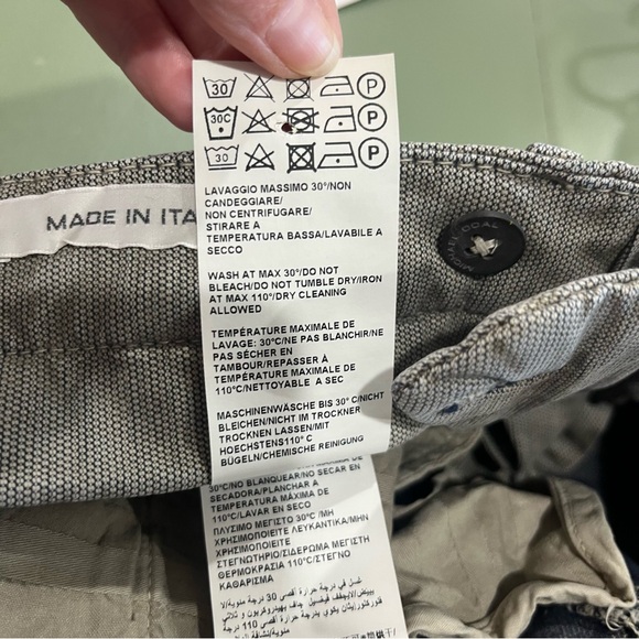 MICHAEL COAL Chino Trousers Waist 28” Textured Made in Italy NEW GRAY - Picture 9 of 9